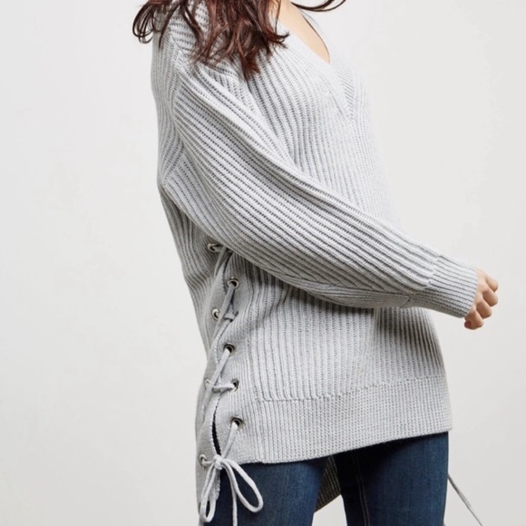 rag & bone Sweaters - RAG & BONE: Lace Up Plush Sweater